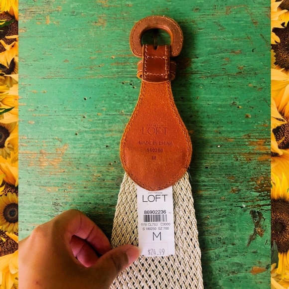 ON SALE 🌻💕 LOFT STRAW-WAIST LEATHER #BELT - Picture 2 of 3